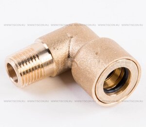 Изображение 1, 467.L.6-К18.17.В Соединитель трубки ПВХ, полиамид d=6мм G наружный 1/8" угольник латунь TISCON