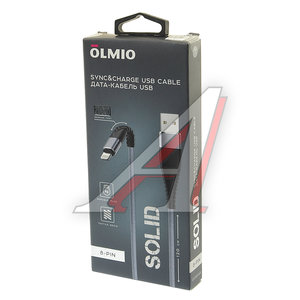 Изображение 2, OLM-039048 Кабель iPhone (5-)-USB 2.0 1м титан Solid OLMIO