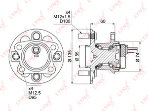 Изображение 1, WH1106 Ступица TOYOTA Yaris (05-) задняя с подшипником LYNX