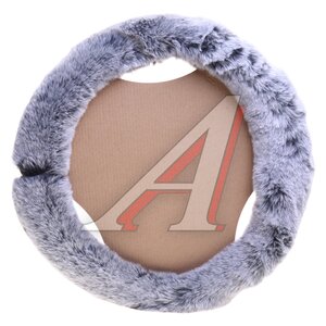 Изображение 2, S01107042 Оплетка руля (M) 38-39см искусственный мех серая Arctic-8 SKYWAY