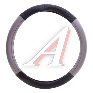 Изображение 1, 361227 Оплетка руля (M) 37-39см серая косичка экокожа "Блэк" PRIME CAR