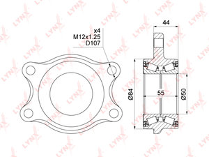 Изображение 3, WB1032 Подшипник ступицы INFINITI FX35 (03-08) (3.5/4.5) задней LYNX