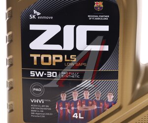 Изображение 3, 162612 Масло моторное ZIC TOP LS SN/CF/C3 5W30 синт.4л ZIC
