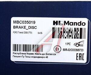 Изображение 6, MBC035019 Диск тормозной FORD Transit (06-) передний (1шт.) MANDO