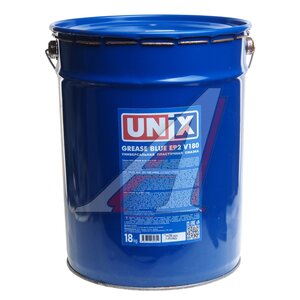 Изображение 1, 4630851 Смазка литиевая высокотемпературная GREASE BLUE EP 2 V180 18кг (синяя) UNIX