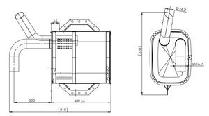 Изображение 3, 51353 Глушитель MERCEDES Atego 712-1517 дв.OM904LA прямоугольный E-line DINEX