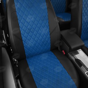 Изображение 4, DW05-0202-EC05-R-blu Авточехлы DAEWOO Nexia (08-) экокожа черно-синие ромб комплект AVTOLIDER