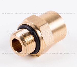 Изображение 3, 467.I.4-М10.138.В Соединитель трубки ПВХ, полиамид d=4мм (наружная резьба) М10х1 прямой латунь TISCON
