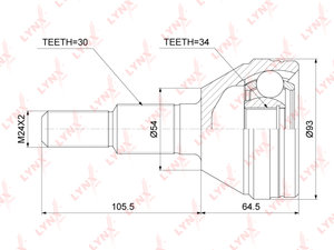 Изображение 1, CO3779 ШРУС наружный CHEVROLET Captiva (07-08) комплект LYNX