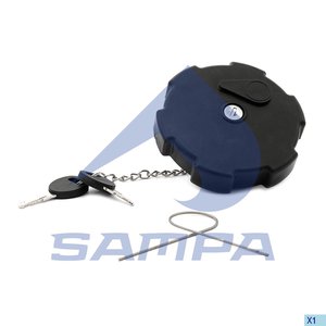 Изображение 1, 209.201 Крышка бака топливного IVECO MERCEDES RENAULT VOLVO с ключом (пластик) SAMPA