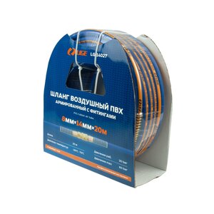 Изображение 1, LG-14027 Шланг воздушный ПВХ армированный 8ммx14ммx20м раб. давл. 20Bar с фитингами LIGE