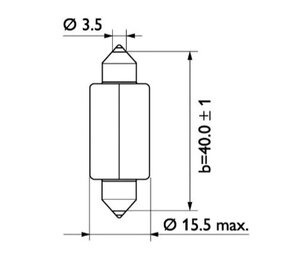 Изображение 4, 13807CP Лампа 24V C18W SV8.5-8 PHILIPS
