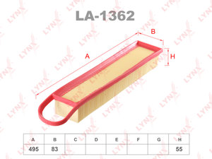 Изображение 1, LA1362 Фильтр воздушный PEUGEOT 207, 208, 308 CITROEN C3, C4, C5 LYNX