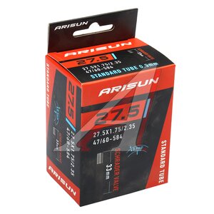 Изображение 4, U011101 Камера велосипедная 27.5" 27.5х1.75/2.35 автовентиль ARISUN