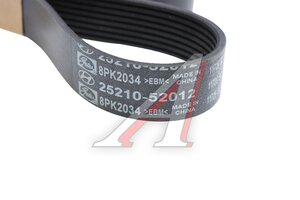 Изображение 2, 25210-52012 Ремень приводной поликлиновой 8PK2034 HYUNDAI HD120 дв.D6GA (с кондиционером) OE