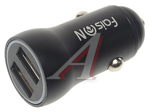 Изображение 1, Easy route black Устройство зарядное в прикуриватель 2USB 12V FAISON