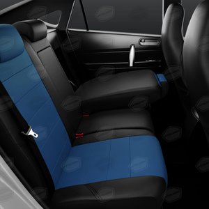 Изображение 5, UREK31-0303 Авточехлы универсальные экокожа черно-синие комплект Recaro AVTOLIDER