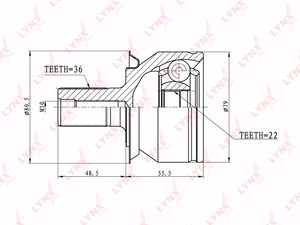 Изображение 1, CO5102 ШРУС наружный MAZDA 3 (03-09) комплект LYNX