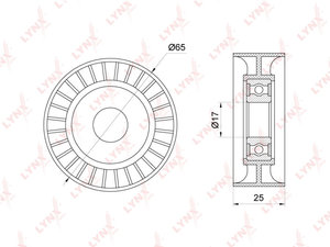 Изображение 1, PB5343 Ролик приводного ремня FORD Galaxy, Mondeo натяжителя LYNX