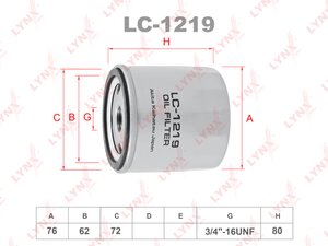 Изображение 2, LC1219 Фильтр масляный TOYOTA Avensis, Camry, Corolla LYNX