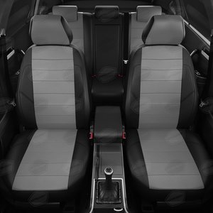 Изображение 3, HY15-1302-EC02 Авточехлы HYUNDAI Porter (12-) экокожа черно-серые (1вод. 2пассаж.) AVTOLIDER