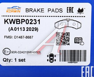 Изображение 6, KWBP0231 Колодки тормозные IVECO Daily передние (4шт.) KORWIN