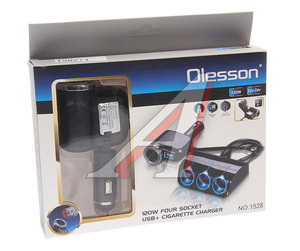 Изображение 3, NO.1528 Разветвитель прикуривателя 4-х гнездовой 12-24V 1USB OLESSON