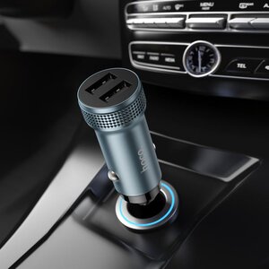 Изображение 7, Z49 серый Устройство зарядное в прикуриватель 2USB 12V HOCO