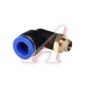Изображение 1, ER-SPL10-01 Соединитель трубки ПВХ, полиамид d=10мм (наружная резьба) М10х1 угольник пластик ЭВРИКА