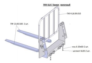 Изображение 2, ПКУ-0.8-7 Захват МТЗ (ПКУ-0.8) вилочный САЛЬСК
