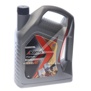 Изображение 1, AKS0008MOS Масло моторное PREMIUM SG/CD 10W40 п/синт.5л AKROSS