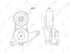 Изображение 1, PT3283 Ролик приводного ремня CHEVROLET Captiva (06-) OPEL Antara (07-) натяжитель LYNX