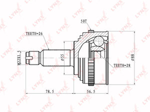 Изображение 1, CO3406A ШРУС наружный HONDA Civic (95-) комплект LYNX