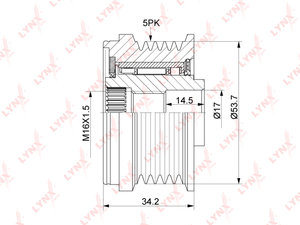 Изображение 2, PA1176 Шкив OPEL Insignia (11-) генератора LYNX