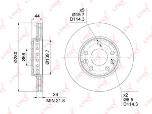 Изображение 1, BN1415 Диск тормозной RENAULT Duster (11-) передний (1шт.) LYNX