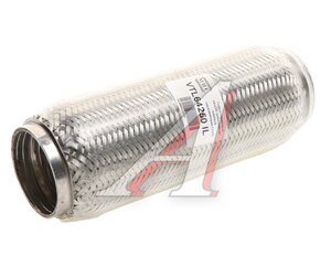 Изображение 1, VTL64250 IL Гофра глушителя 64x250 трехслойная interlock нержавеющая сталь МЗГС