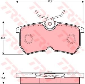 Изображение 2, GDB1354 Колодки тормозные FORD Focus 1 (98-05) задние (4шт.) TRW