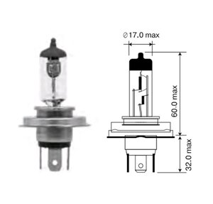 Изображение 1, 52425 Лампа 12V H4 60/55W P45t МАЯК