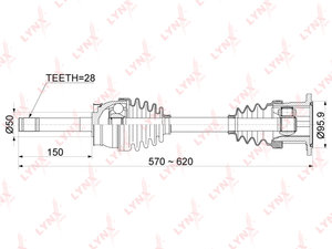 Изображение 3, CD1101 Вал привода NISSAN Pathfinder, Terranо передний левый/правый (в сборе) LYNX