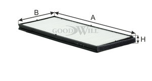 Изображение 3, AG6182KCF Фильтр воздушный салона HYUNDAI Accent (02-), Getz (02-) (1шт.) GOODWILL