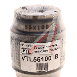 Изображение 3, VTL55100 IB Гофра глушителя 55x100 трехслойная innerbraid нержавеющая сталь МЗГС