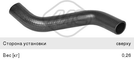 Изображение 1, 97022 Патрубок MITSUBISH радиатора METALCAUCHO