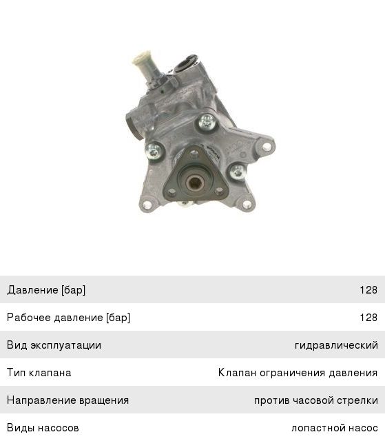 Насос гидроусилителя PORSCHE Cayenne (10-) (4.8) BOSCH