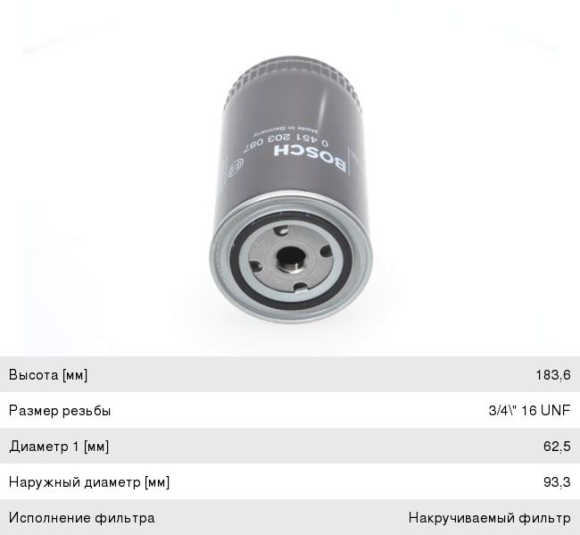 Фильтр масляный VW T4 (90-03), LT28-55 (-96) (DTDI) BOSCH