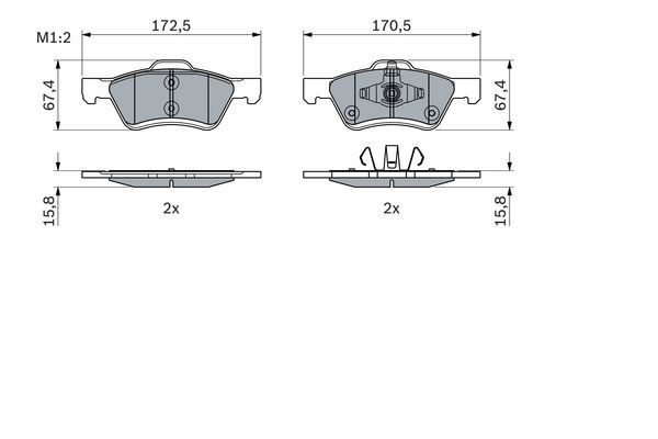 Колодки тормозные FORD Maverick (04-) передние (4шт.) BOSCH