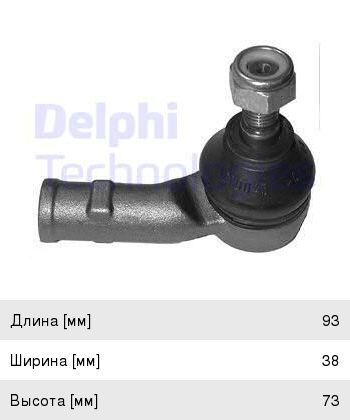 Изображение 1, TA1081 Наконечник рулевой тяги VW Golf 2, 3 правый DELPHI