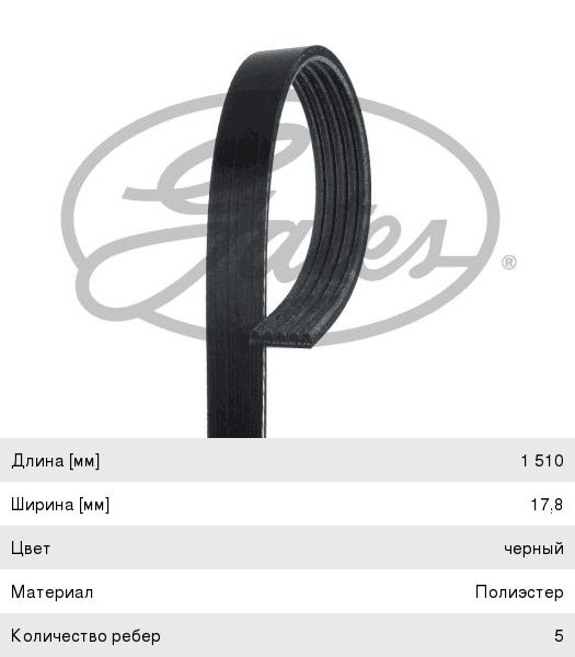 Изображение 1, 5PK1510 Ремень приводной поликлиновой 5PK1510 MERCEDES GATES