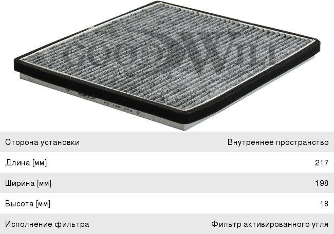 Изображение 1, AG168CFC Фильтр воздушный салона CHERY Tiggo угольный GOODWILL