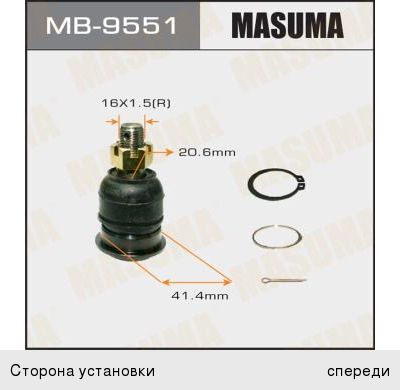 Опора шаровая NISSAN Elgrand рычага переднего MASUMA, SBN322, 54500-WL00A,
                                                          фото 1 Изображение 1, MB-9551 Опора шаровая NISSAN Elgrand рычага переднего MASUMA