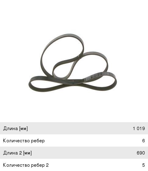 Ремень приводной поликлиновой 6PK10195PK690 комплект BOSCH